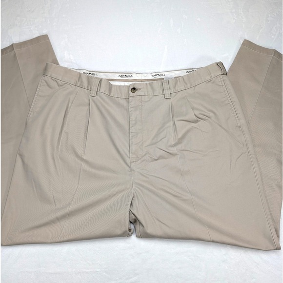 Oak Hill Other - Oak Hill‎ Mens Khaki Pleated Pants Size 48x34 Casual Chinos